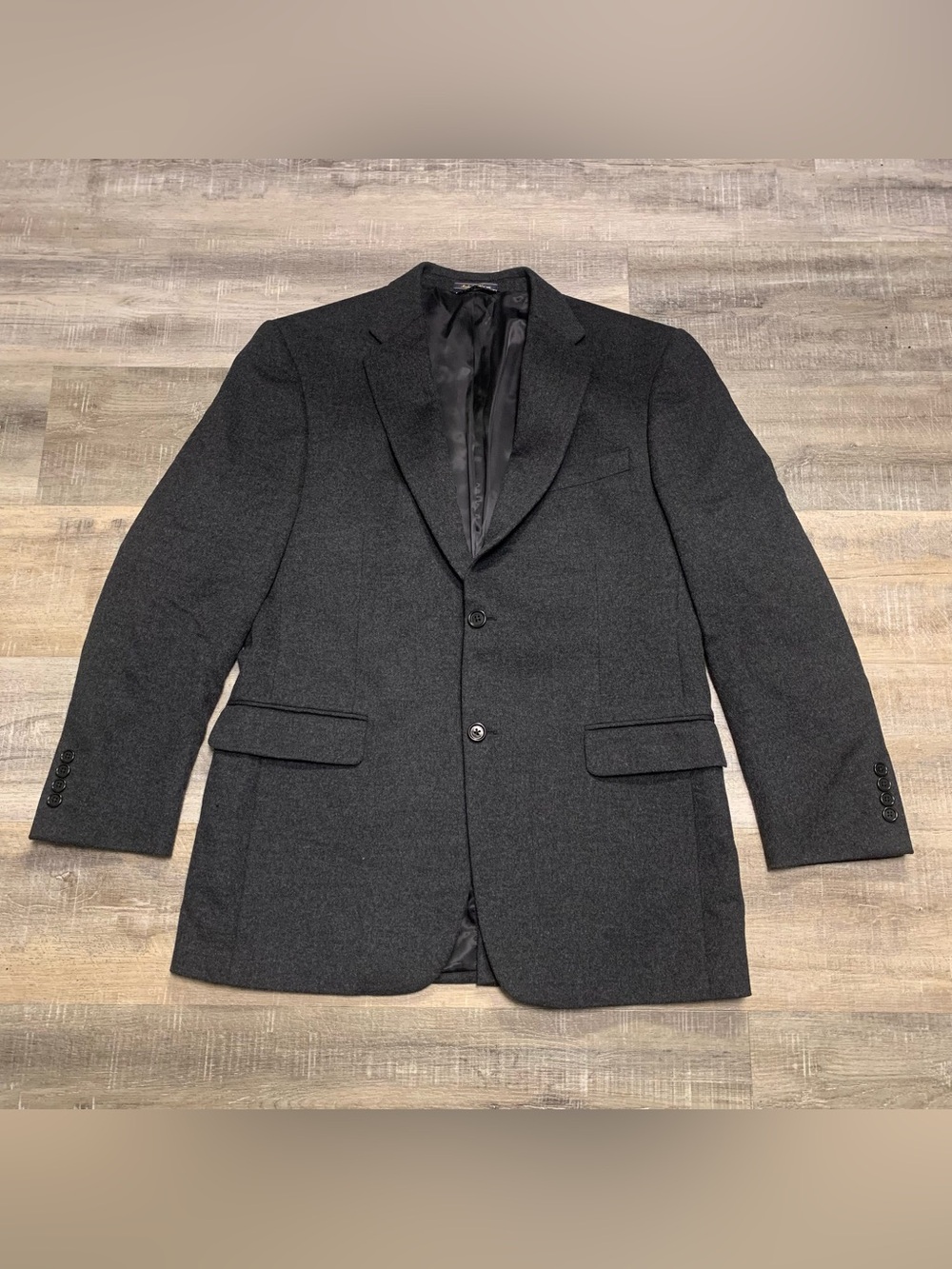 Tommy Hilfiger Men's 40R Wool Cashmere Silk Blazer Charcoal Sport Coat Jacket